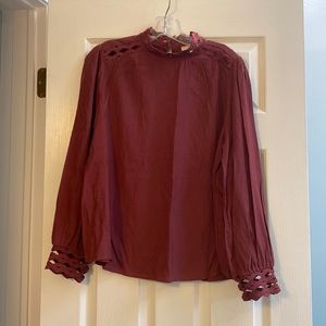 Oxblood cutout top